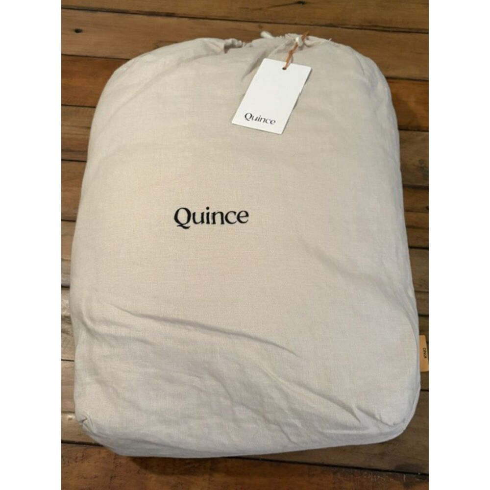 Quince European Linen Sheet Set King Sand Flat, Fitted, 2 Pillowcases NWOT